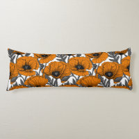 Pavot orange sur blanc