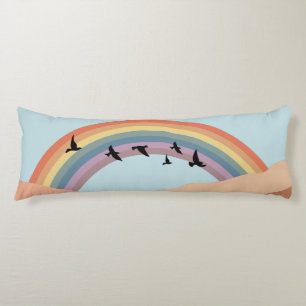 Coussins Longs Paysage Abstrait Arbres forestiers Arc-en-ciel et