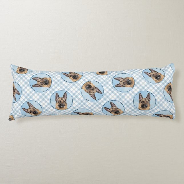 Coussins Longs Peinture berger allemande Tan mignonne Art chien o (Devant)
