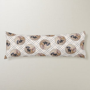 Coussins Longs Peinture de teckel noir et feu lisse Art de chien