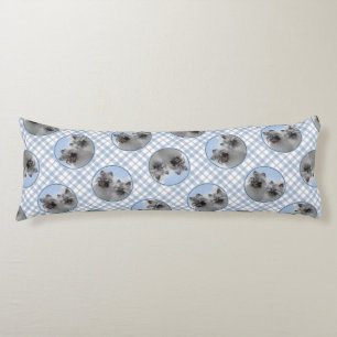 Coussins Longs Peinture Keeshond 2 Keeshonden Original Chien Art