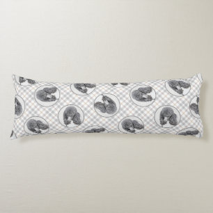 Coussins Longs Peinture standard de caniche Parti Black White Chi