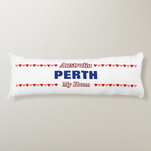 Coussins Longs PERTH - My Home - Australie; Coeurs rouges et rose