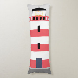 Coussins Longs Phare rouge et blanc grand