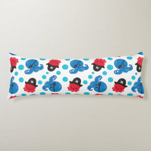 Coussins Longs Pirate Octopus, Motif de pieuvre, Animaux de mer