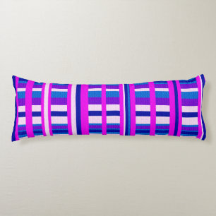 Coussins Longs Plaid bleu rose violet