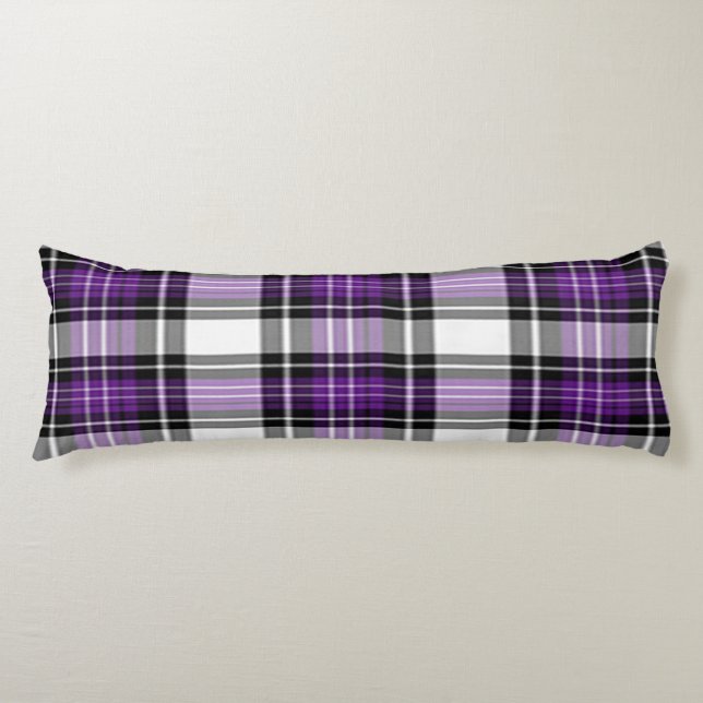 Coussins Longs Plaid Violet Et Noir (Devant)