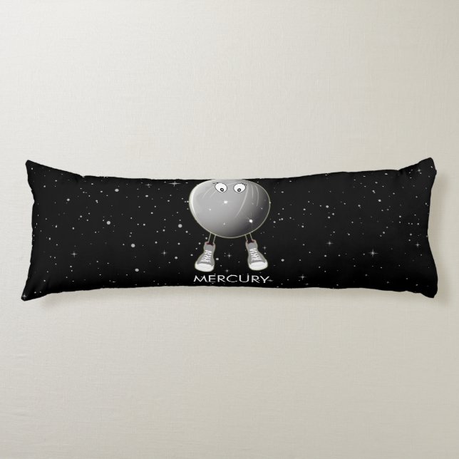 Coussins Longs Planète Mercure & Etoiles (Devant)