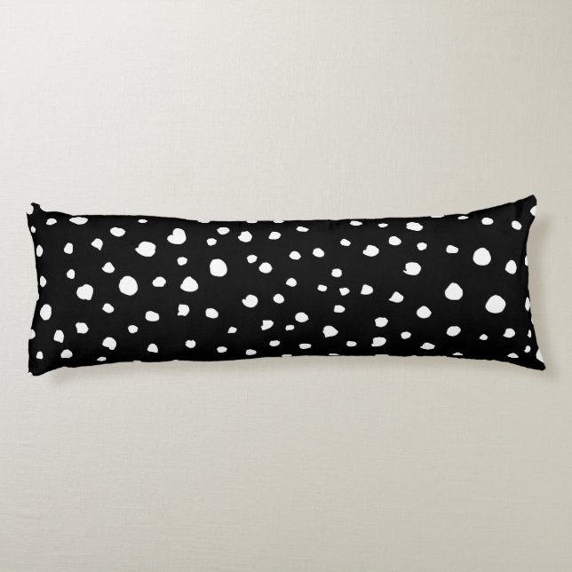 Coussins Longs Points dalmatiens, Zones dalmatiennes, Noir et Bla (Dos)