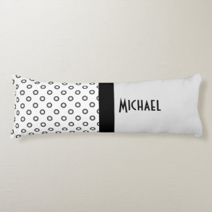 Coussins Longs Points dégradés noir & blanc + votre dos. & idée