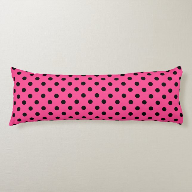 Coussins Longs Points noirs et roses (Devant)
