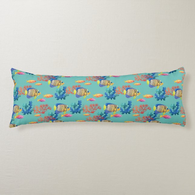 Coussins Longs Poissons et coraux tropicaux (Devant)