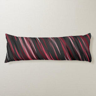 Coussins Longs Raies noires roses et grises