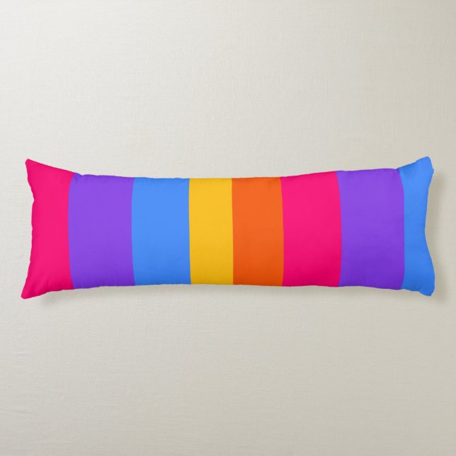 Coussins Longs Rayures arc-en-ciel (Devant)