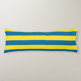 Coussins Longs Rayures Bleu et jaune Personnalisable