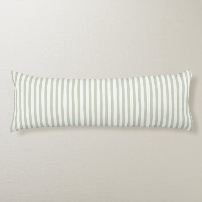 Coussins Longs Rayures Vert Bleu Blanc Chic (Devant)