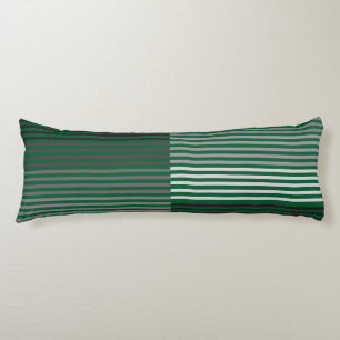 Coussins Longs Rayures vertes, grises, noires et blanches