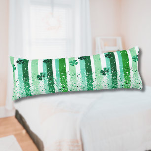 Coussins Longs Rayures verticales blanches et vertes classiques a