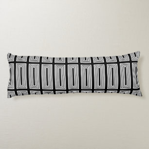 Coussins Longs Rectangles imbriquées en noir et blanc