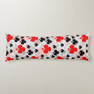 Coussins Longs Red Black Clover Club Design Motif Abstrait