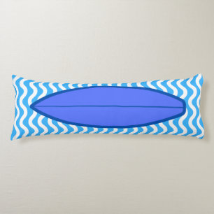 Coussins Longs Relaxant Royal Blue Waves Surf Body Oreiller