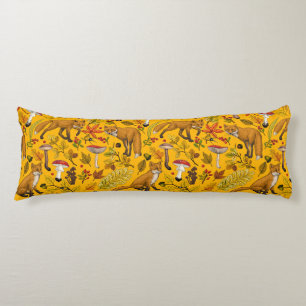 Coussins Longs Renard d'automne sur orange