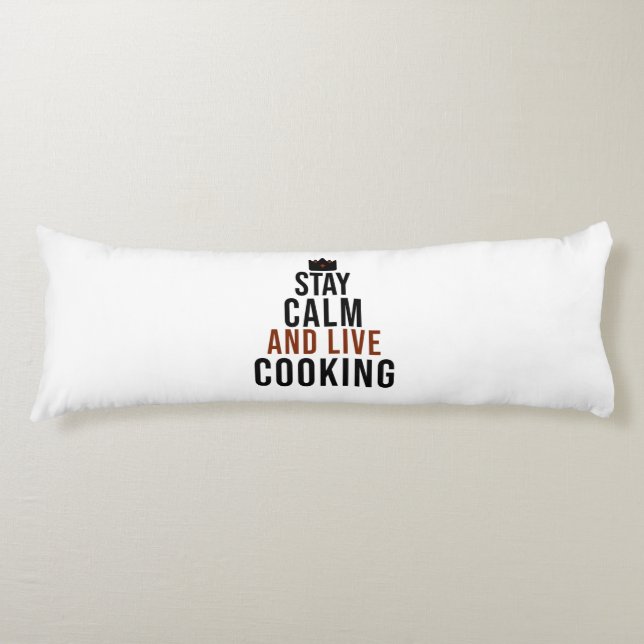 Coussins Longs rester calme et vivre cuisine (Devant)
