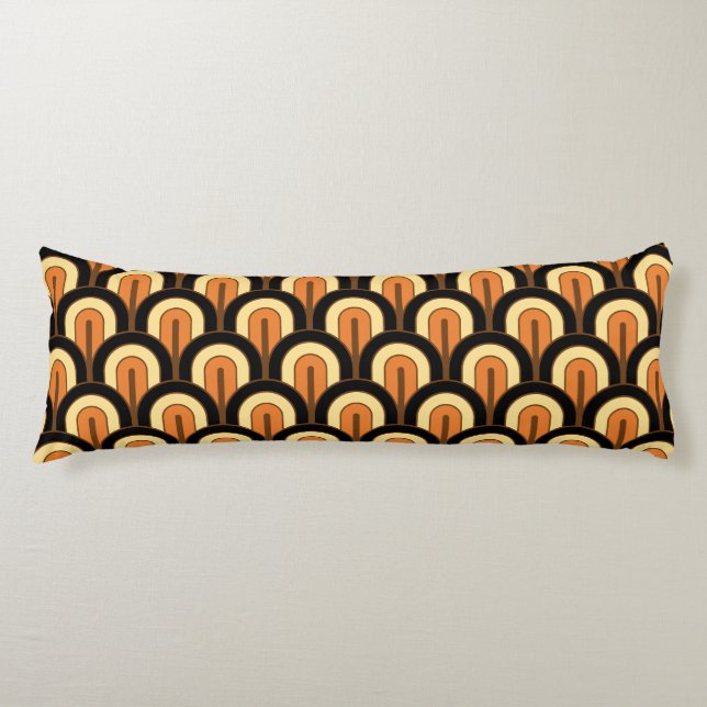 Coussins Longs Retro Gradated Geometric Fan Pattern (Devant)