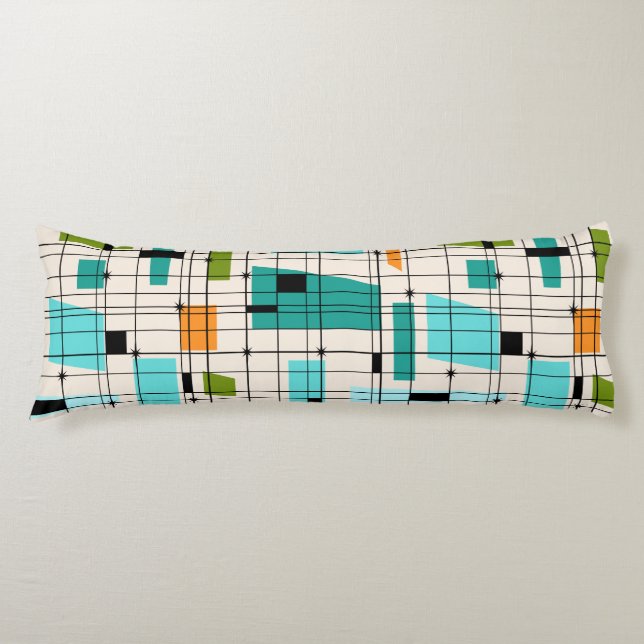 Coussins Longs Retro Grid et Starbursts Body Pillow (Devant)