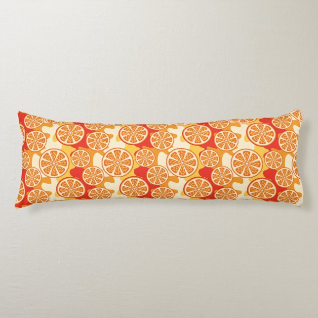 Coussins Longs Rétro motif orange d'agrume (Devant)
