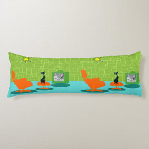 Coussins Longs Retro Space Age Kitty Body Oreiller