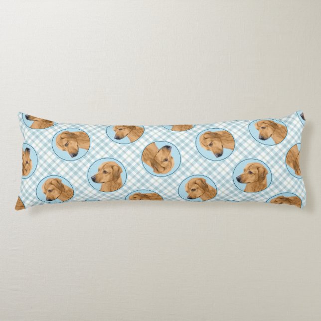 Coussins Longs Rhodesian Ridgeback Peinture Red Wheaten Chien Art (Devant)