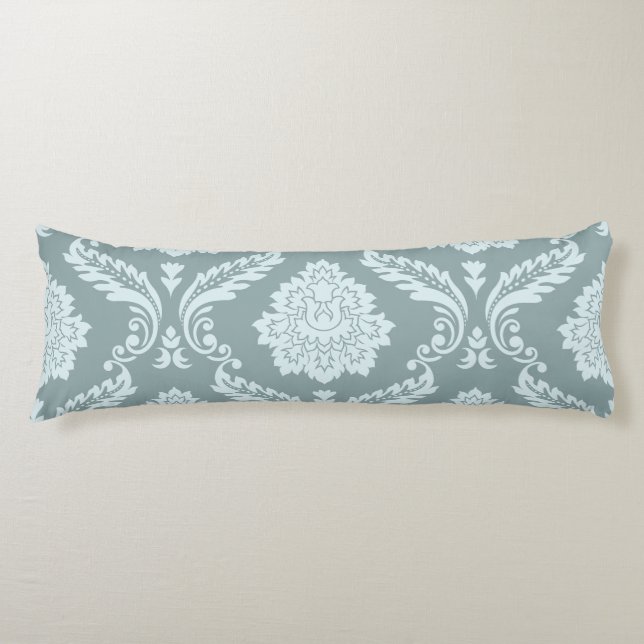 Coussins Longs Rococo Damask Lg Pattern Duck Egg Blue+Teal (Devant)