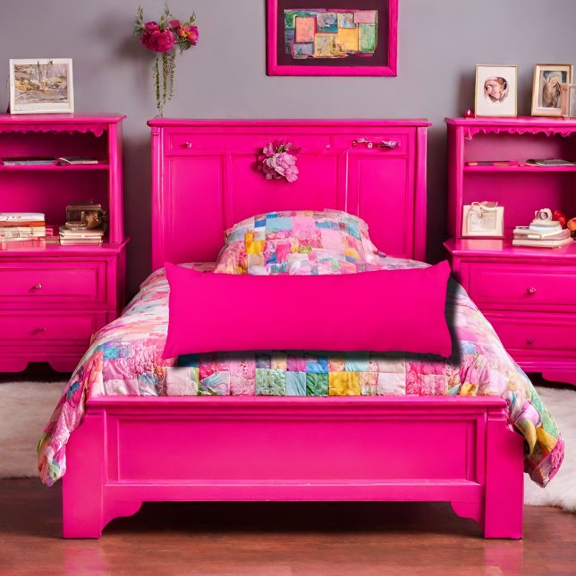 Coussins Longs rose chaud couleur solide (Créateur téléchargé)