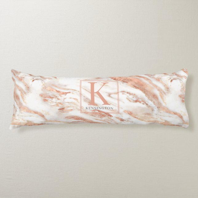 Coussins Longs Rose en cuivre personnalisé métal or (Devant)