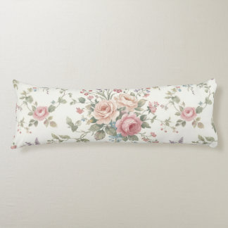 Coussins Longs Roses Pastel Élégantes Shabby Chic