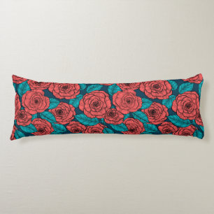 Coussins Longs Roses rouges