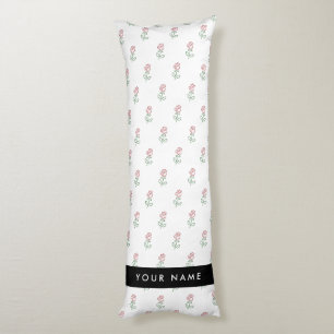 Coussins Longs Roses Rouges, Motif De Roses, Votre Nom