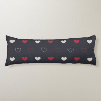 Coussins Longs Rouge & cœur sombre Motif sans couture Mignon Mini