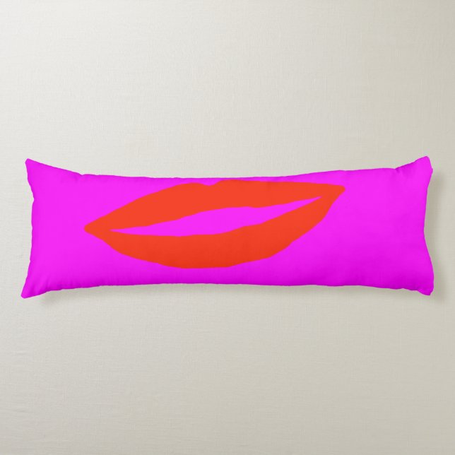 Coussins Longs Rouge lèvres rose (Devant)