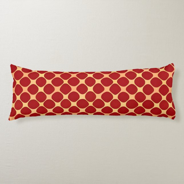 Coussins Longs Rouge Or Diamant Motif Géométrique Moderne Classiq (Devant)
