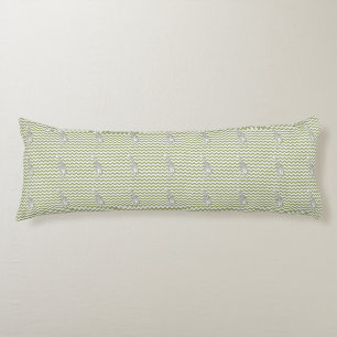 Coussins Longs Safari vert Chevron avec Giraffe d'Art Pop