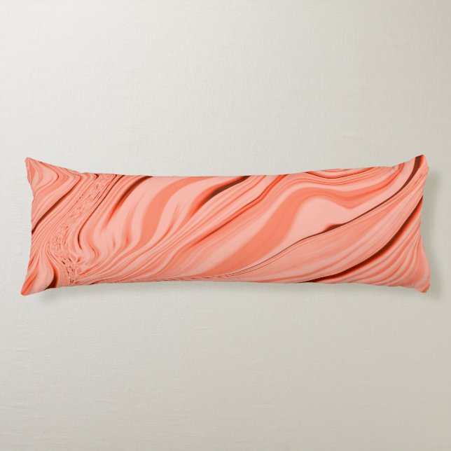 Coussins Longs Saumon, pêche, corail et mélange rose ondulé (Devant)