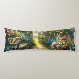 Coussins Longs Scène de porte de jardin ensoleillé