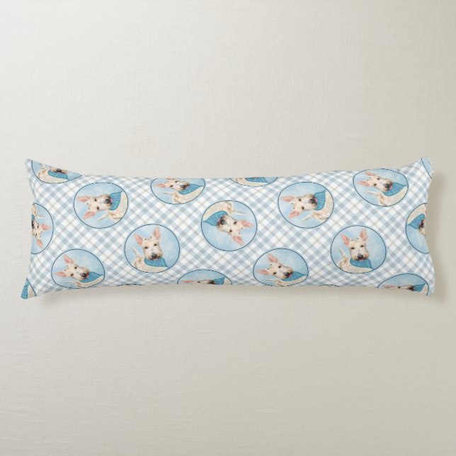 Coussins Longs Scottish Terrier Peinture Wheaten Original Chien A (Devant)