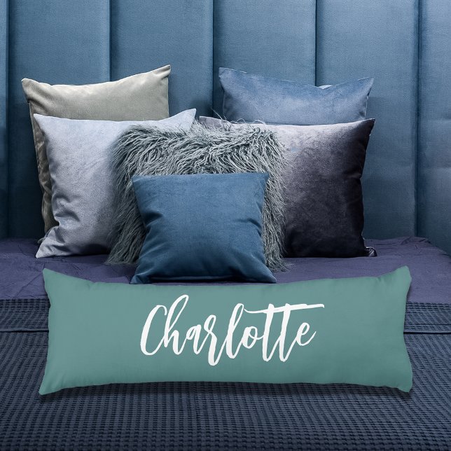 Coussins Longs Script de nom cygne foncé vert (Créateur téléchargé)