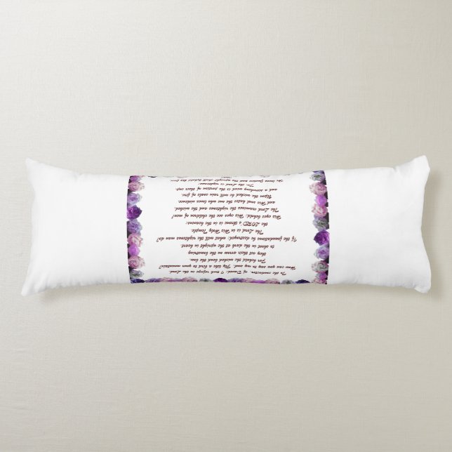 Coussins Longs Scripture, Psalm 11, Purple Roses (Devant)