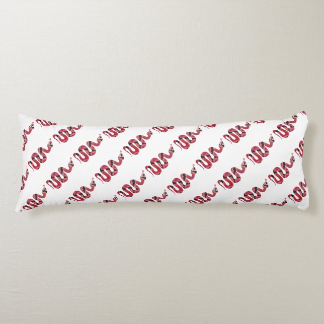 Coussins Longs Serpent noir et rouge Silhouette (Devant)