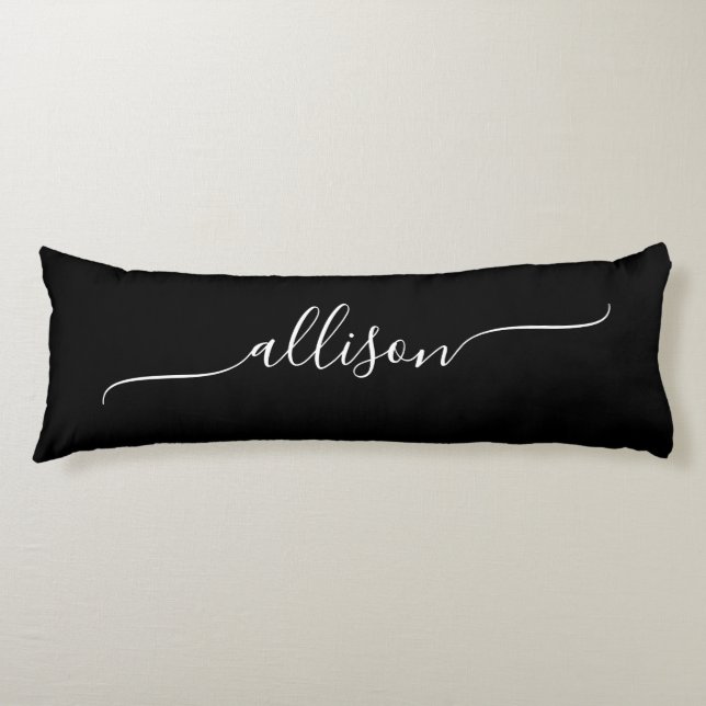 Coussins Longs Signature de nom en écriture cursive simple noir e (Devant)