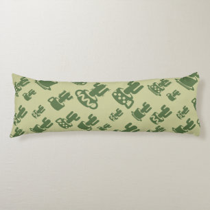 Coussins Longs Silhouette de cactus succulent dans tasses et pots